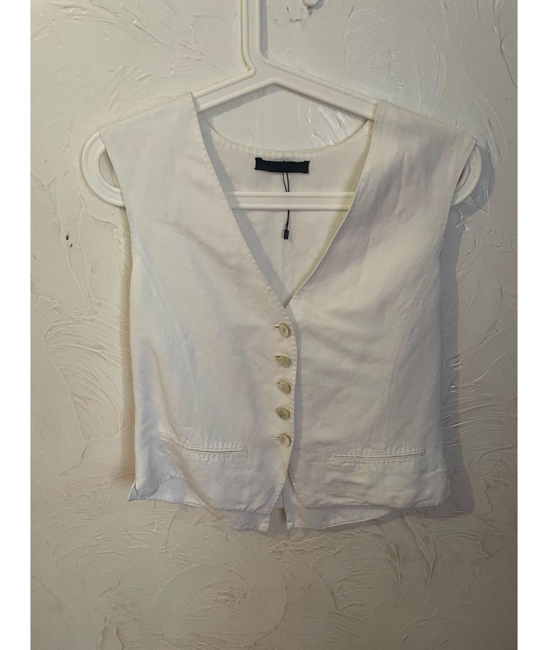 THE ROW Белый льняной жилет, фото 5