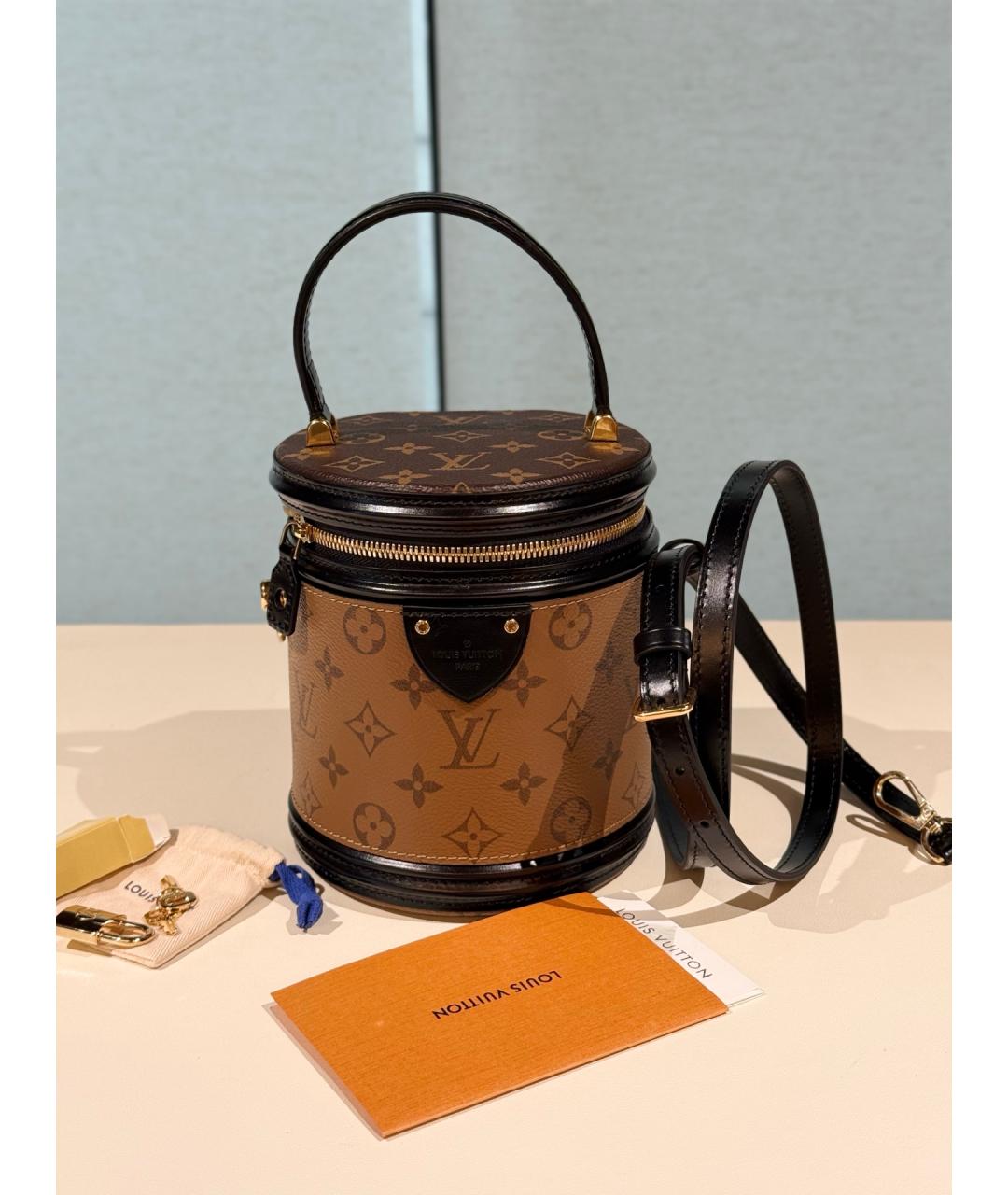 LOUIS VUITTON Коричневая сумка через плечо из искусственной кожи, фото 10