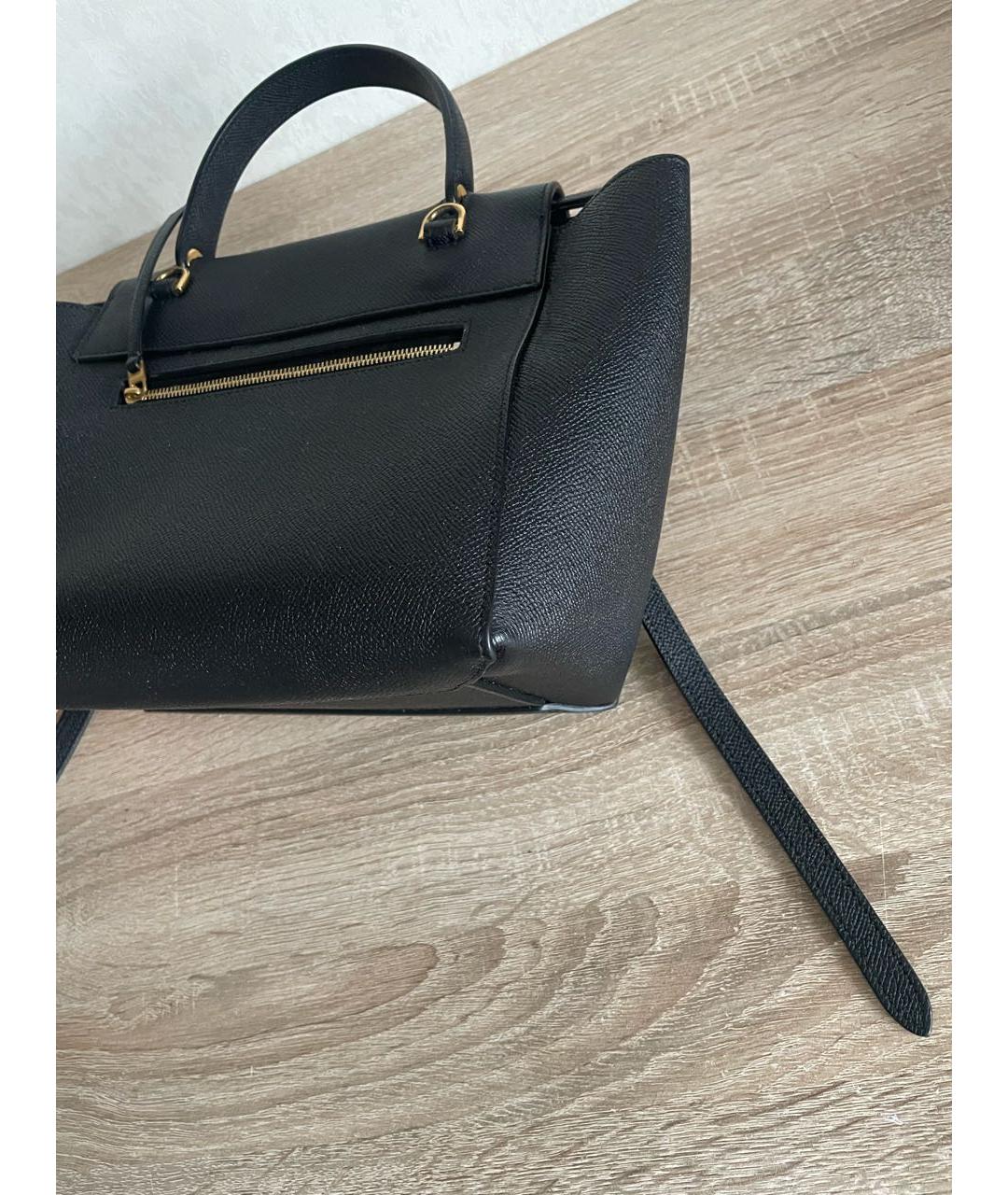 CELINE Черная кожаная сумка с короткими ручками, фото 5