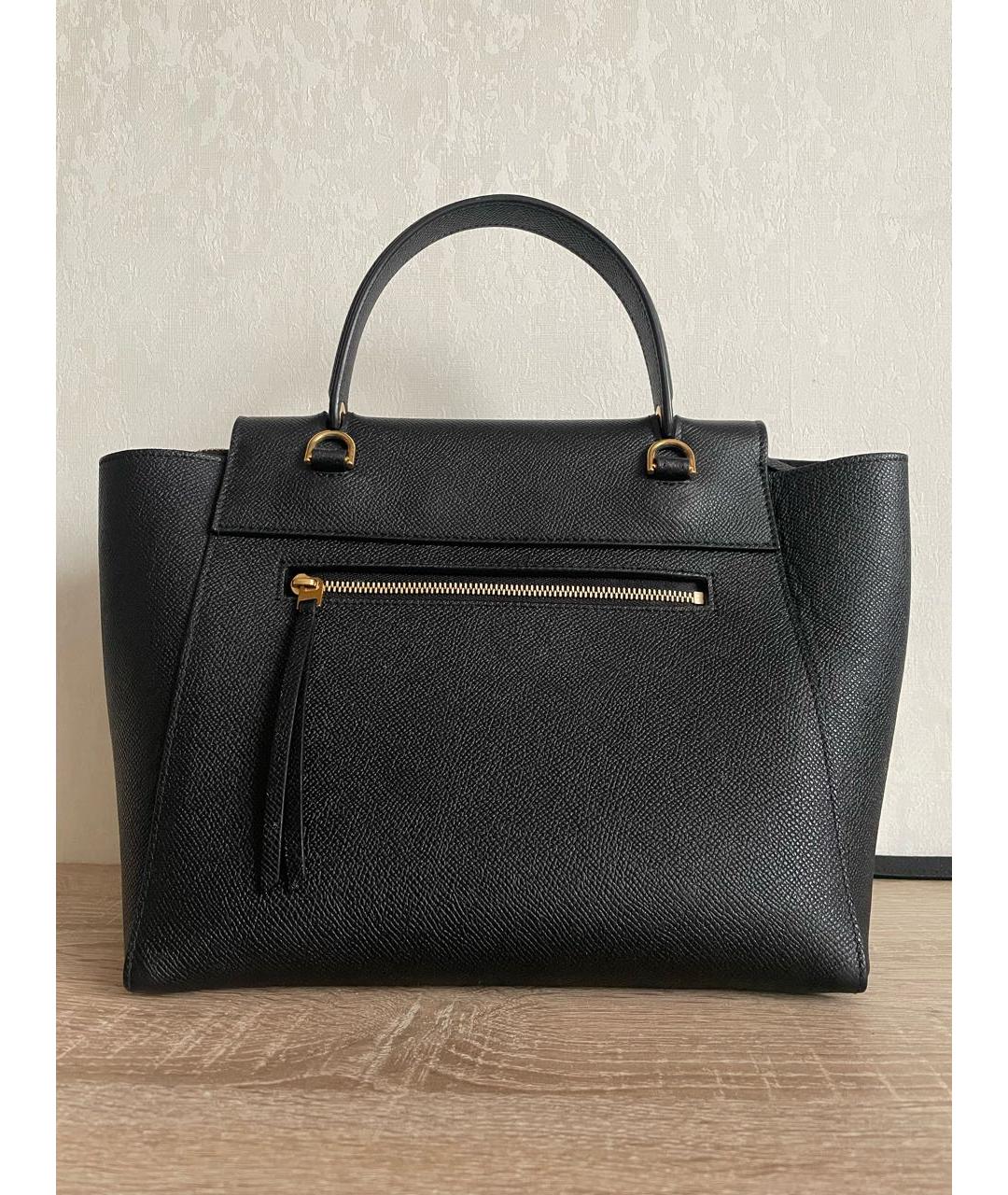 CELINE Черная кожаная сумка с короткими ручками, фото 2