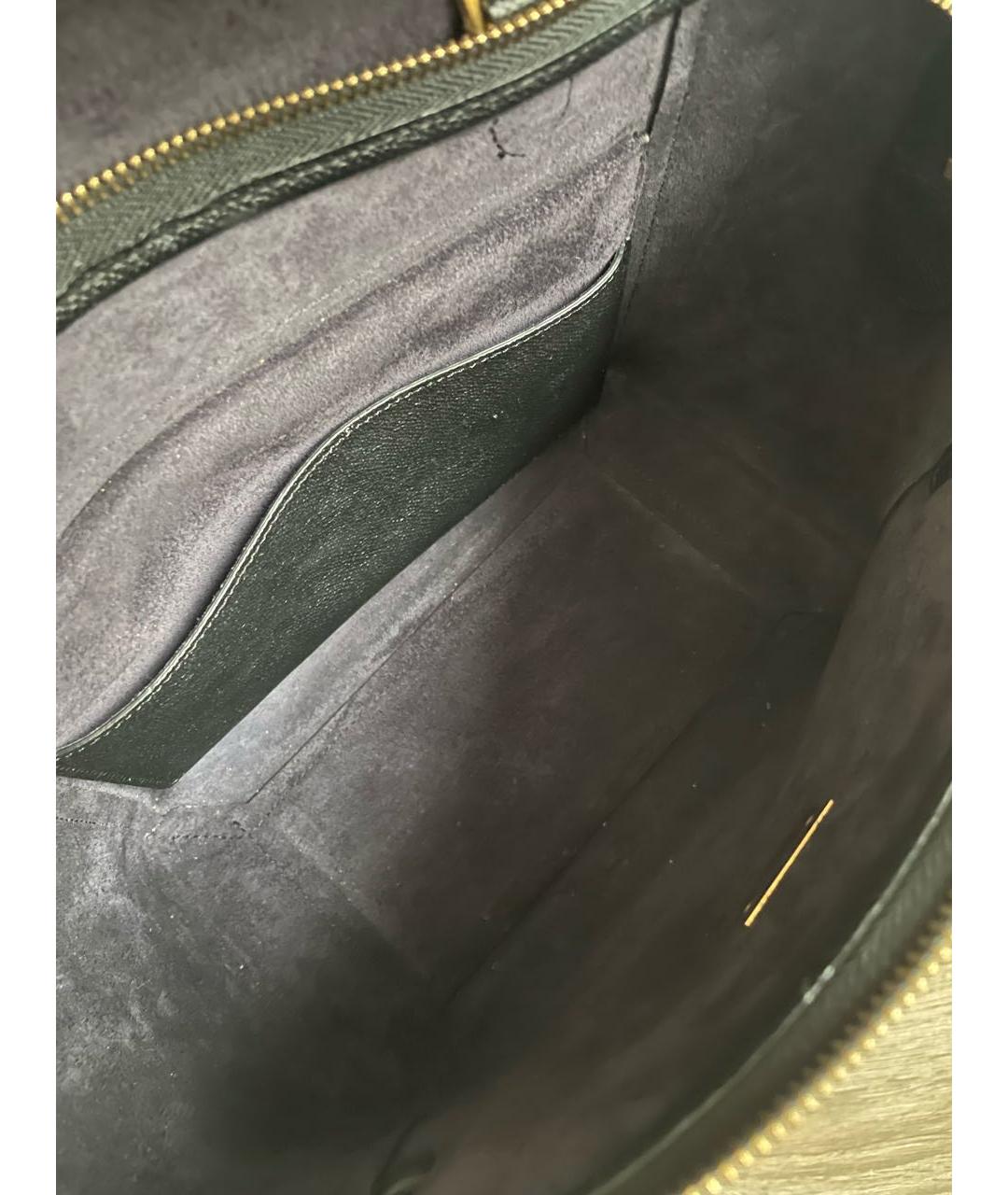 CELINE Черная кожаная сумка с короткими ручками, фото 8