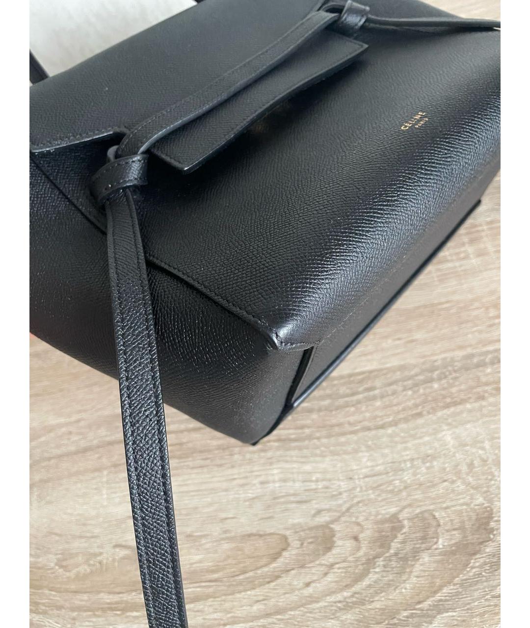 CELINE Черная кожаная сумка с короткими ручками, фото 3