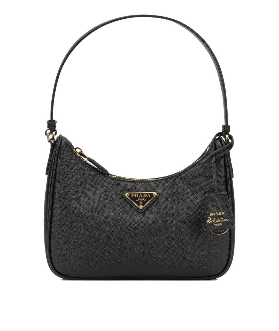 PRADA Черная кожаная сумка через плечо, фото 1