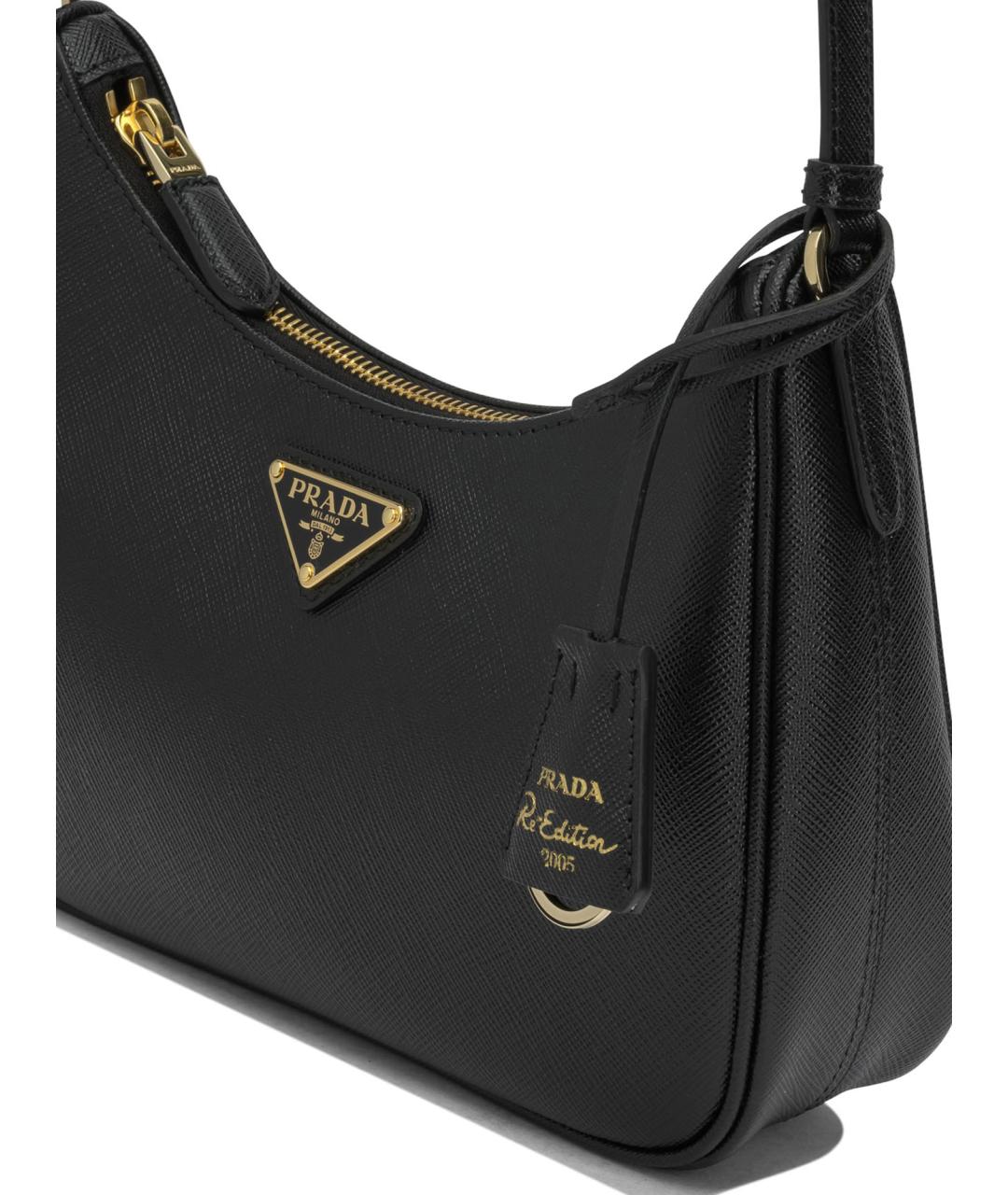 PRADA Черная кожаная сумка через плечо, фото 4