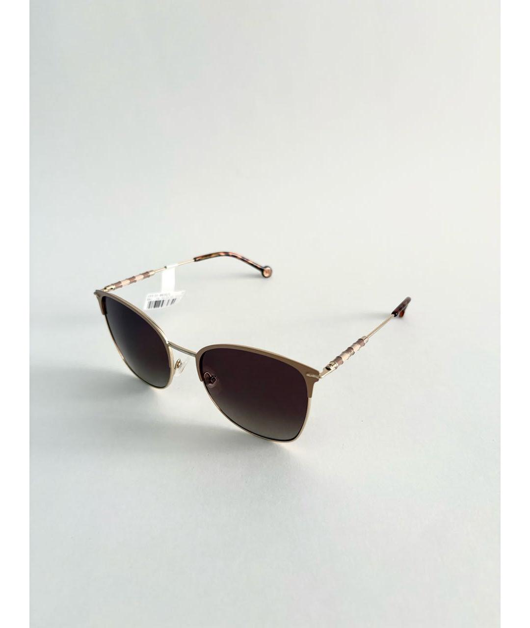 CAROLINA HERRERA Бежевые металлические солнцезащитные очки, фото 3