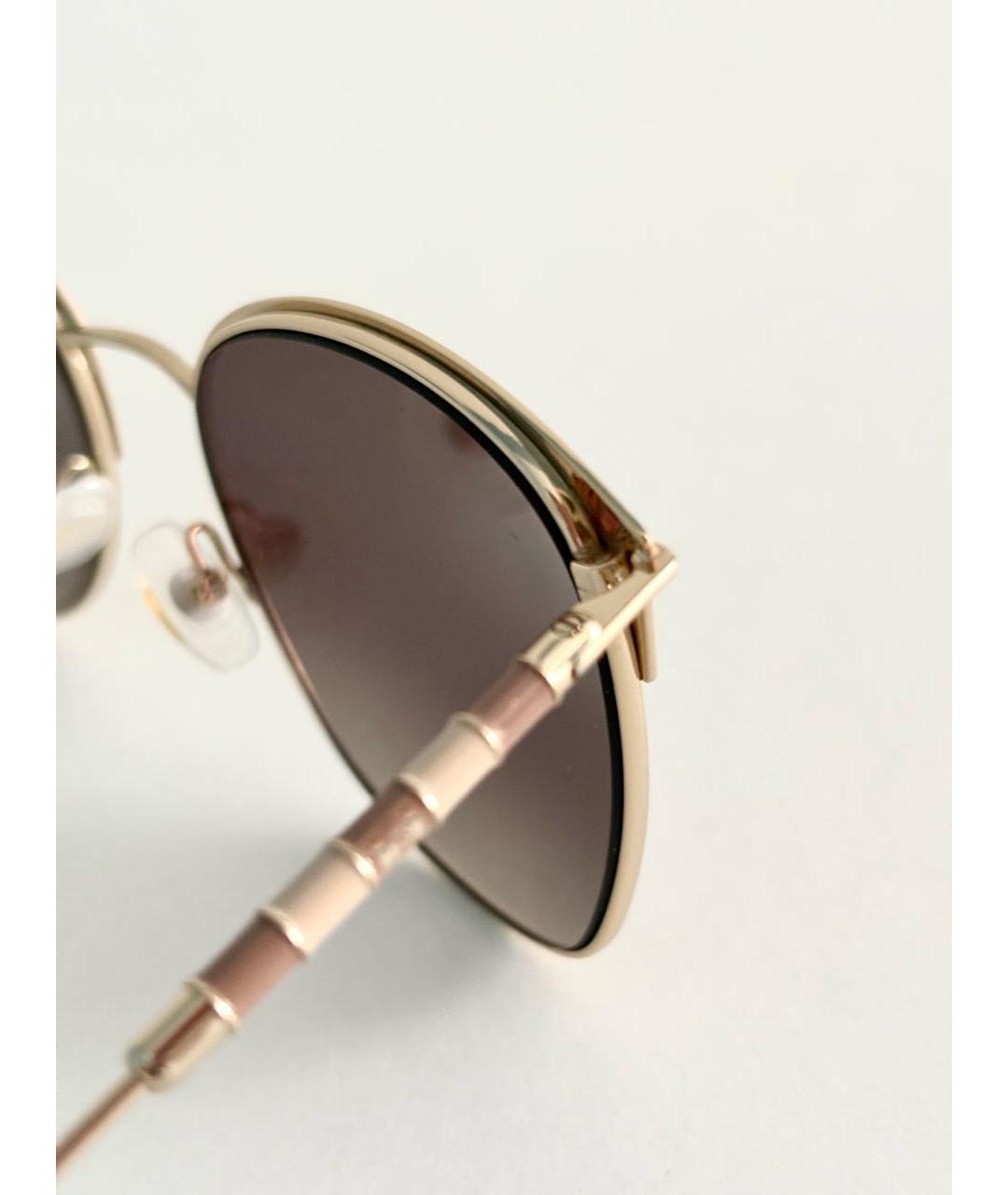 CAROLINA HERRERA Бежевые металлические солнцезащитные очки, фото 6