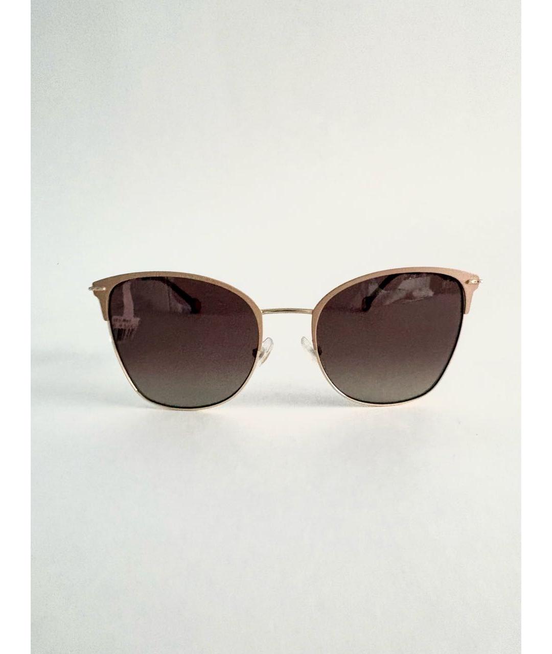 CAROLINA HERRERA Бежевые металлические солнцезащитные очки, фото 2