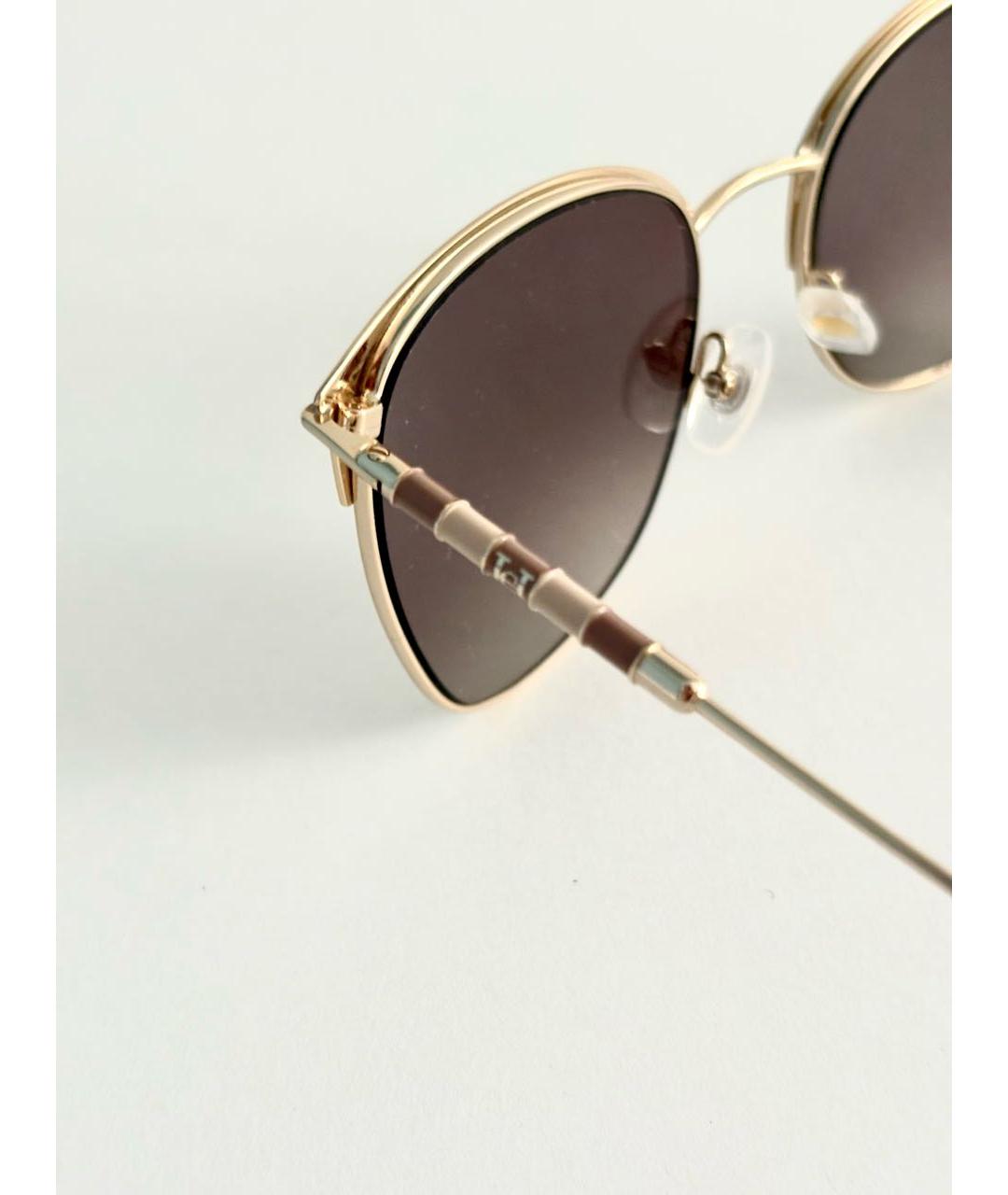 CAROLINA HERRERA Бежевые металлические солнцезащитные очки, фото 4