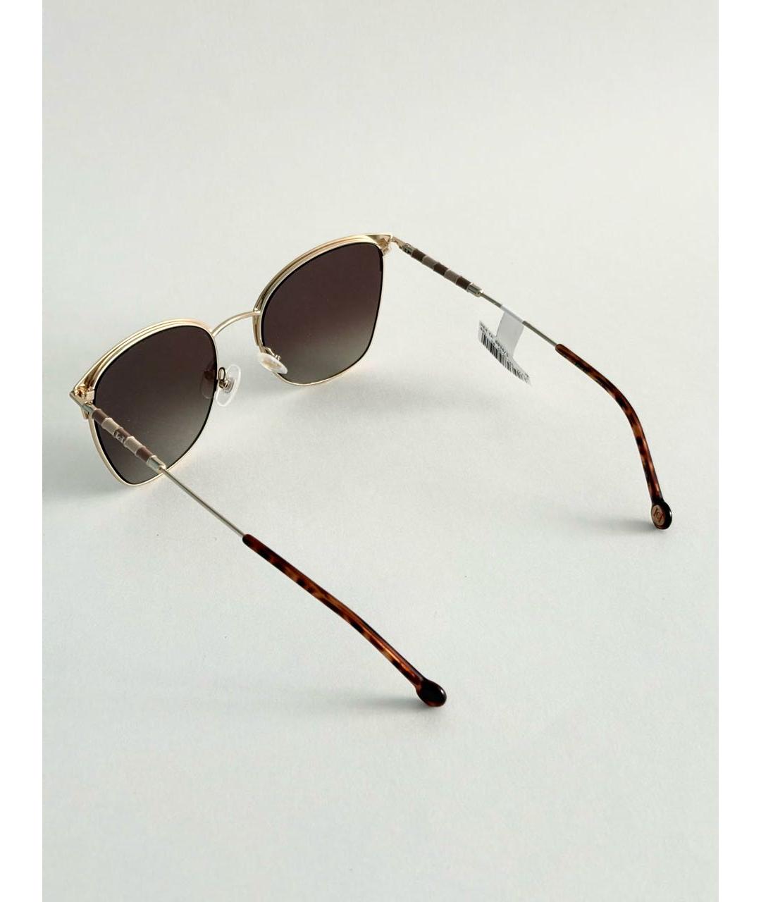 CAROLINA HERRERA Бежевые металлические солнцезащитные очки, фото 5