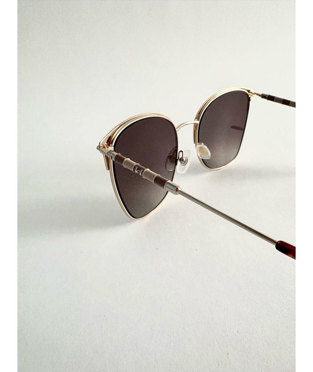 CAROLINA HERRERA Бежевые металлические солнцезащитные очки, фото 7