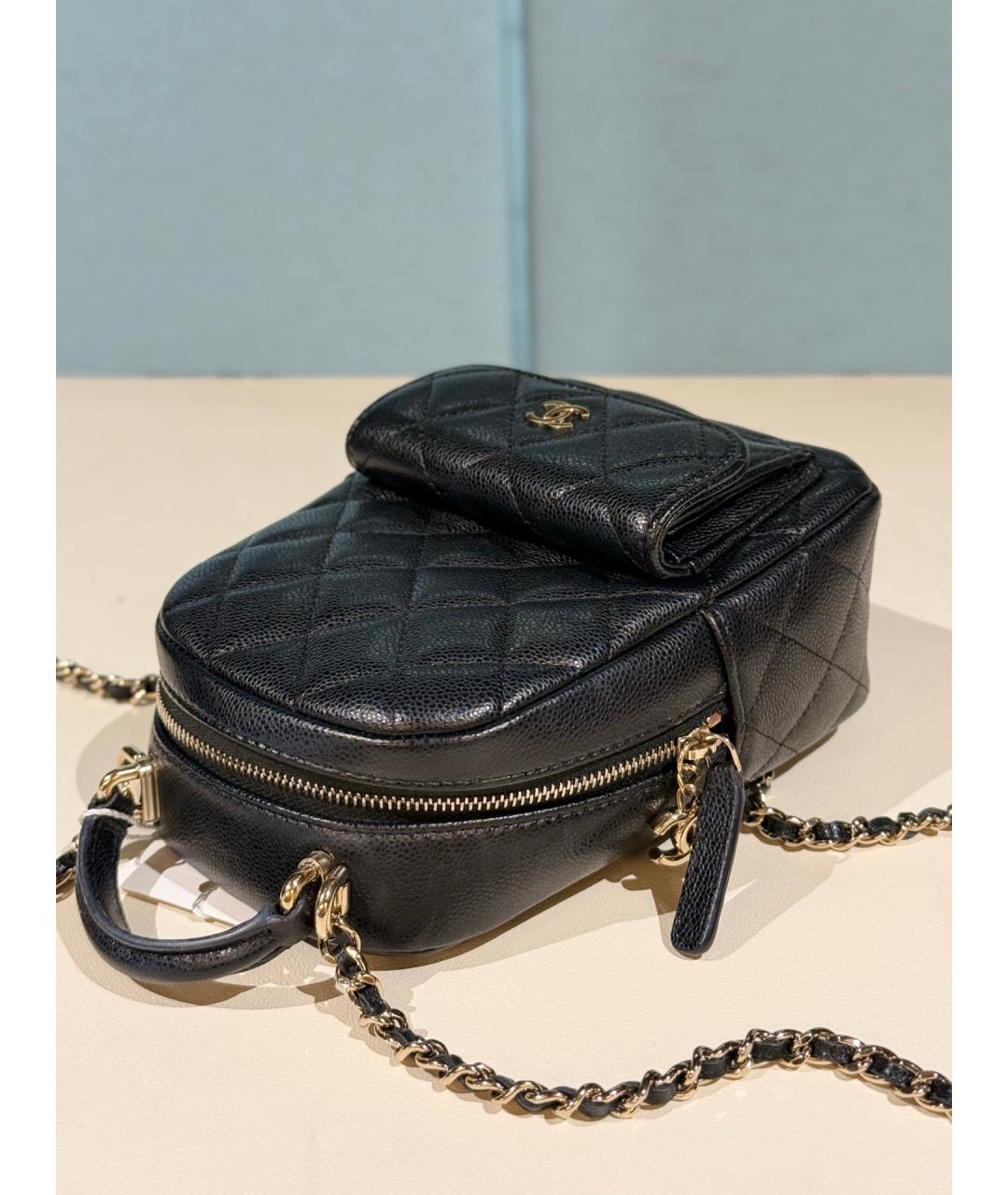 CHANEL Черный кожаный рюкзак, фото 9