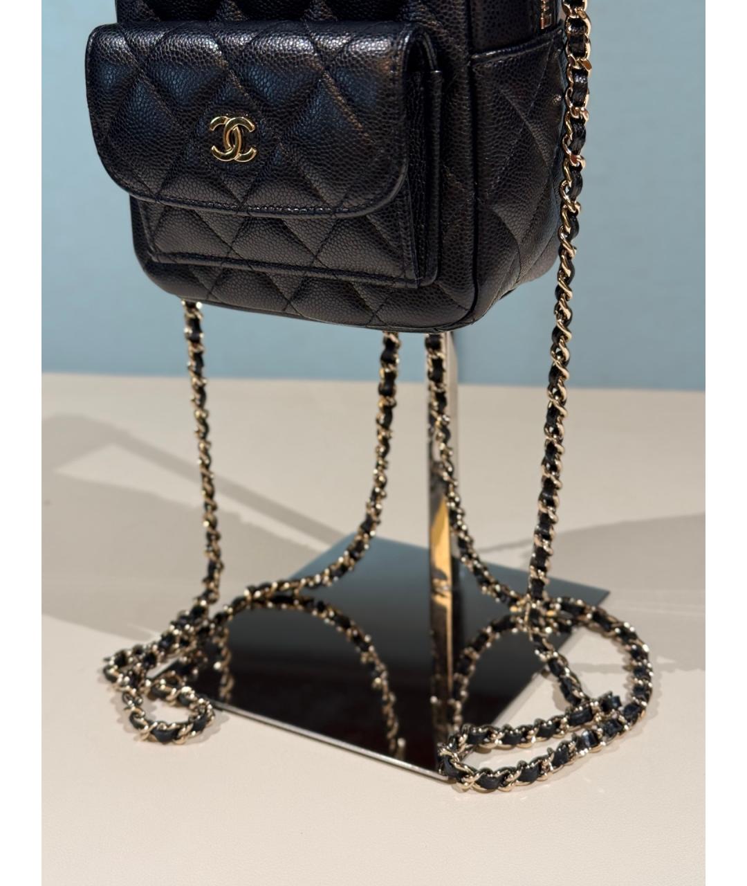 CHANEL Черный кожаный рюкзак, фото 4