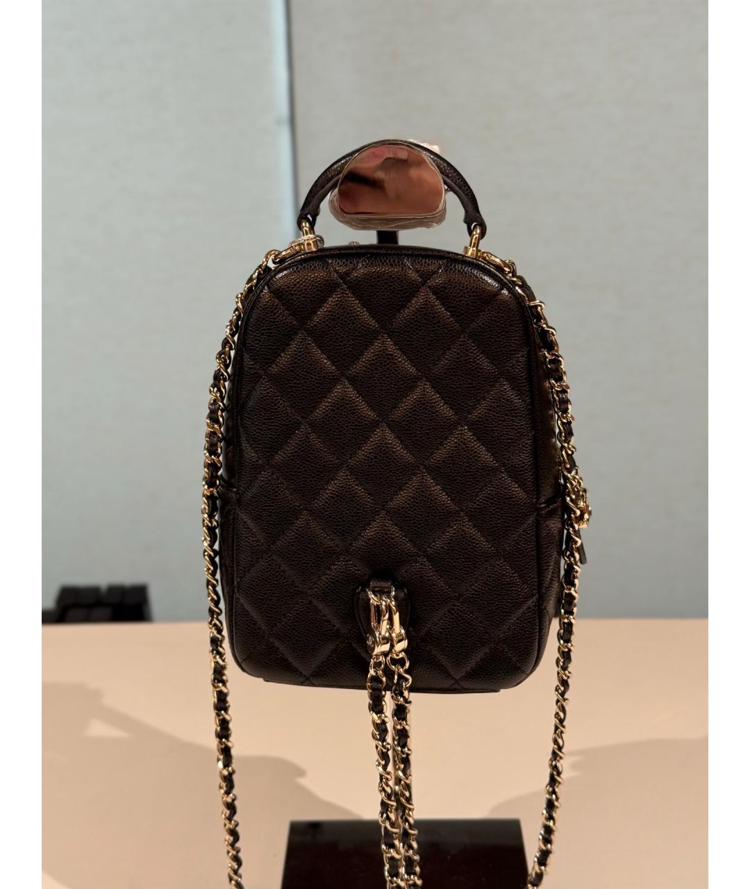 CHANEL Черный кожаный рюкзак, фото 6