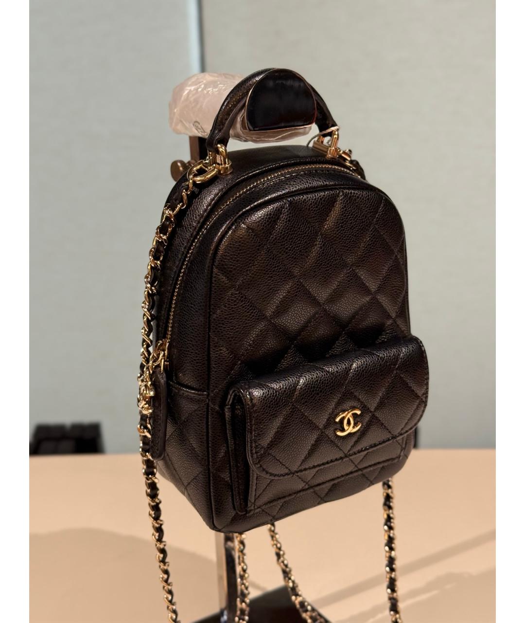 CHANEL Черный кожаный рюкзак, фото 5