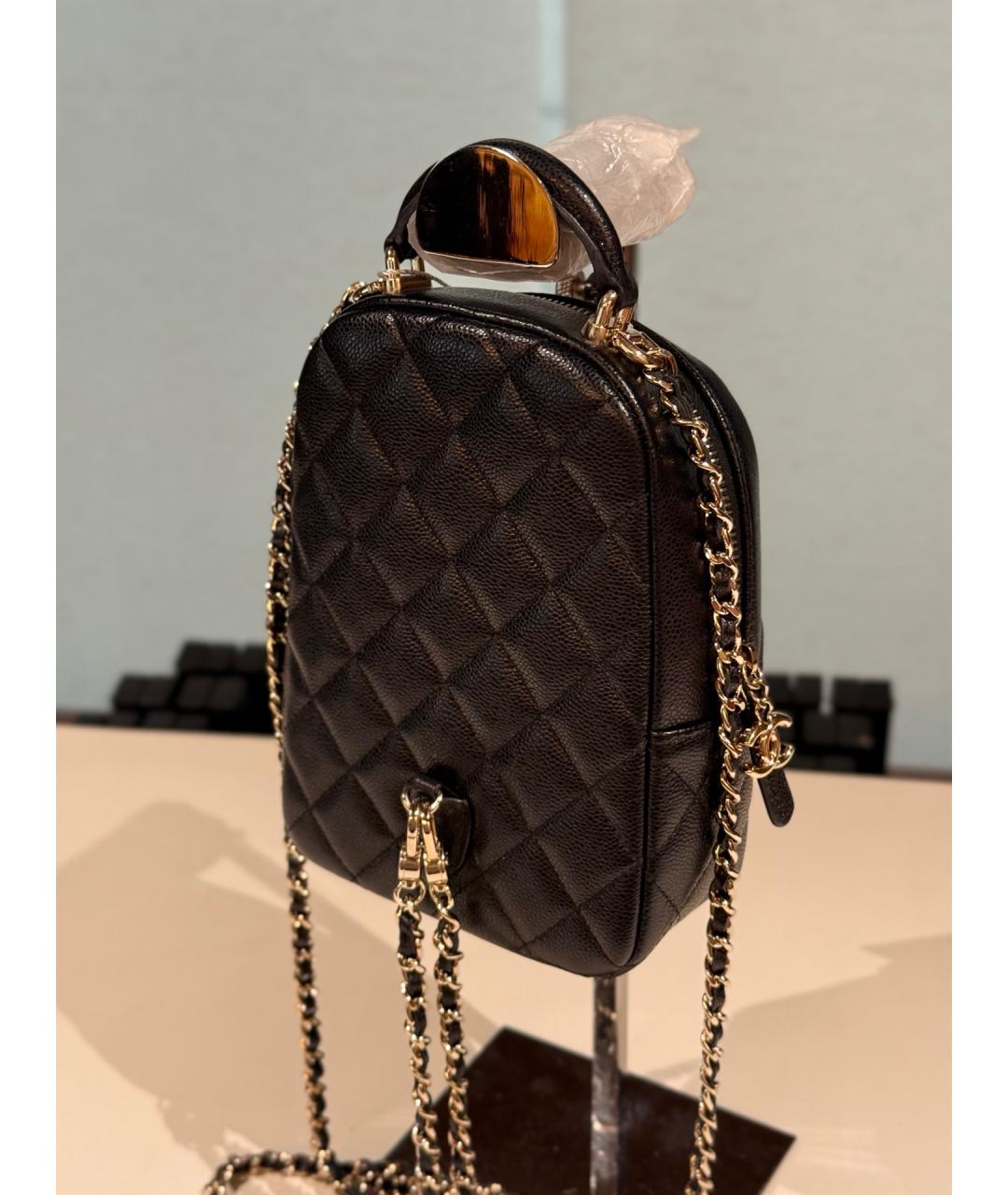 CHANEL Черный кожаный рюкзак, фото 7