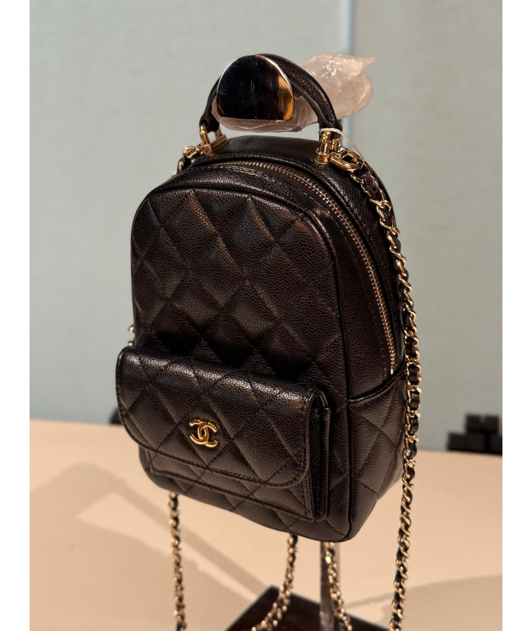 CHANEL Черный кожаный рюкзак, фото 3