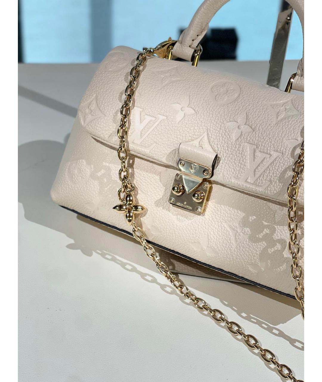 LOUIS VUITTON Белая кожаная сумка через плечо, фото 5