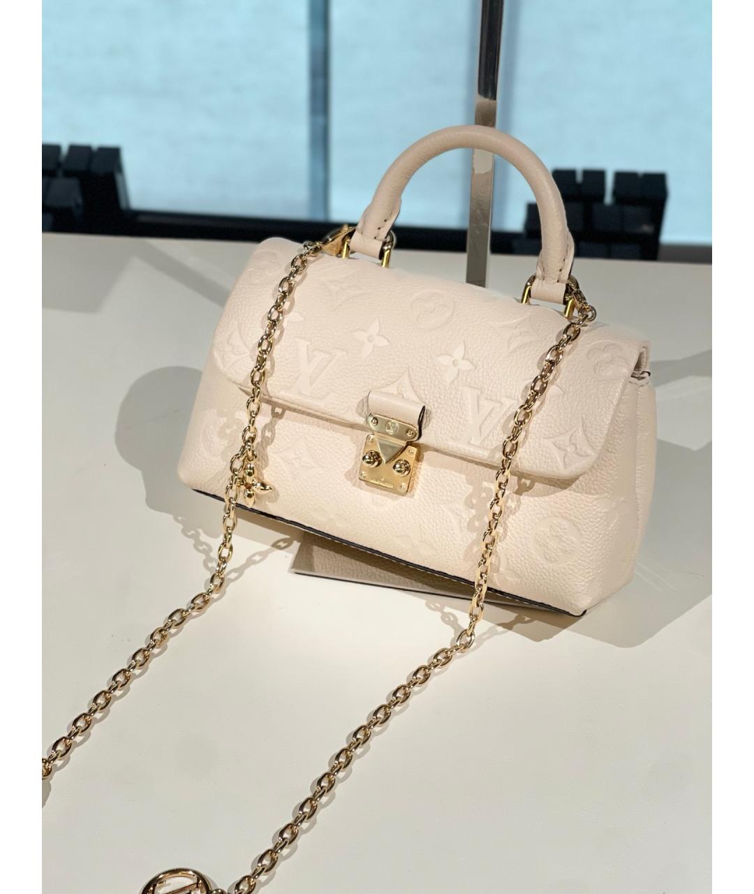 LOUIS VUITTON Белая кожаная сумка через плечо, фото 8