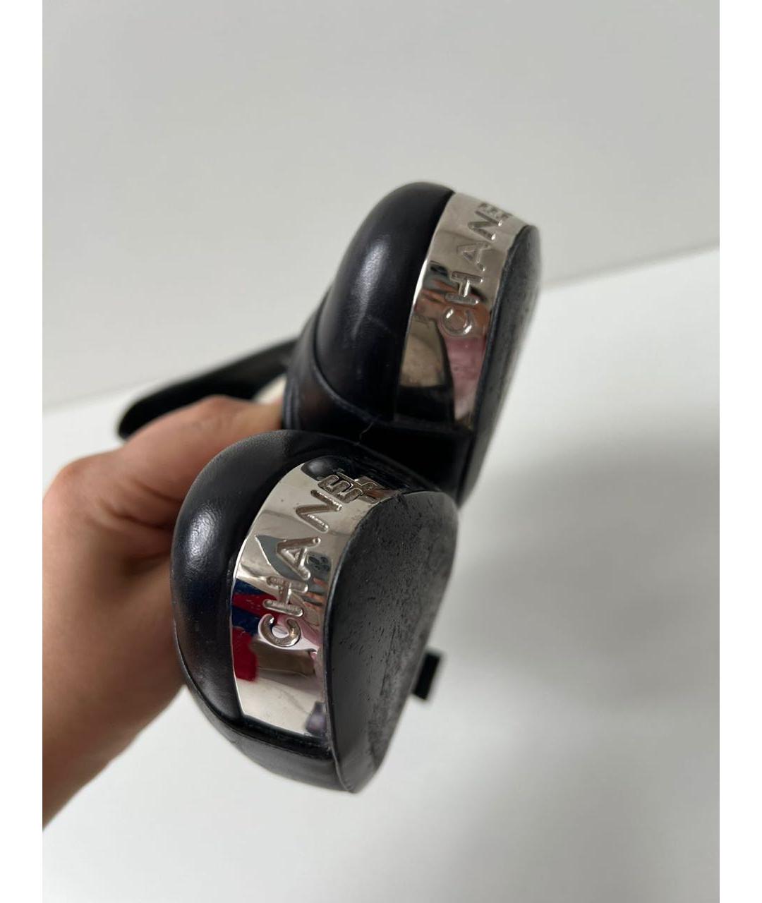 CHANEL Черные кожаные туфли, фото 6