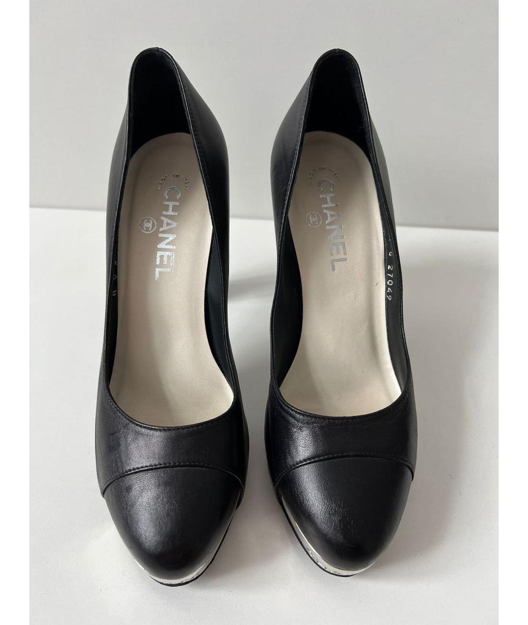 CHANEL Черные кожаные туфли, фото 2