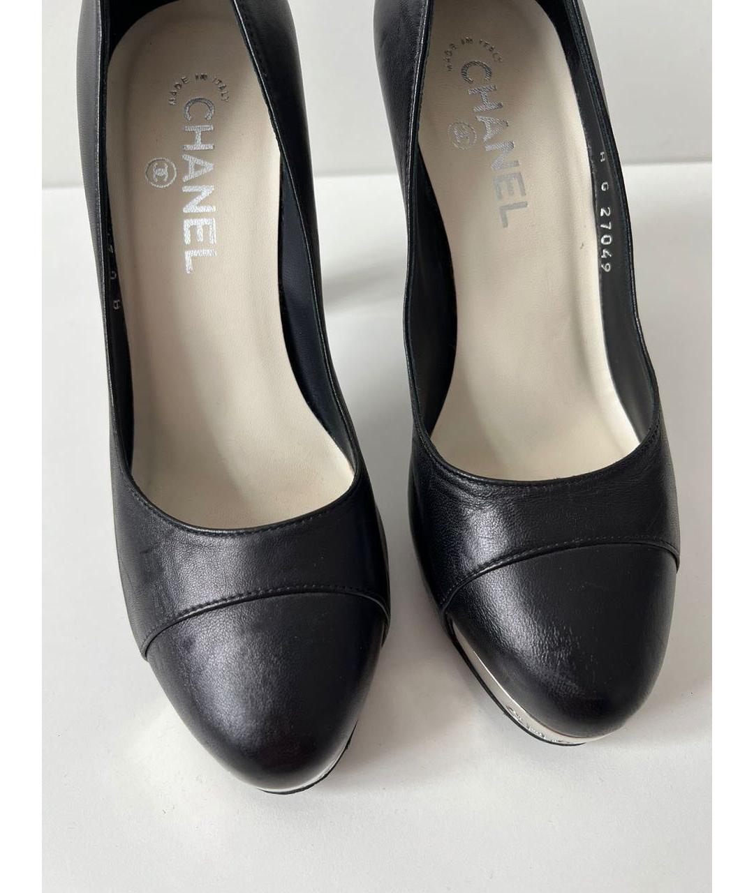CHANEL Черные кожаные туфли, фото 3