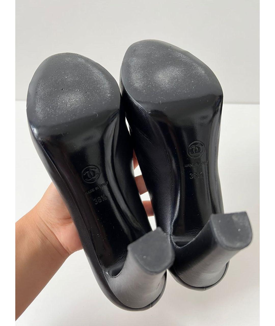 CHANEL Черные кожаные туфли, фото 8
