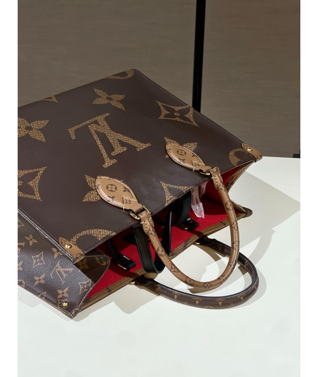 LOUIS VUITTON Коричневая сумка тоут из искусственной кожи, фото 6