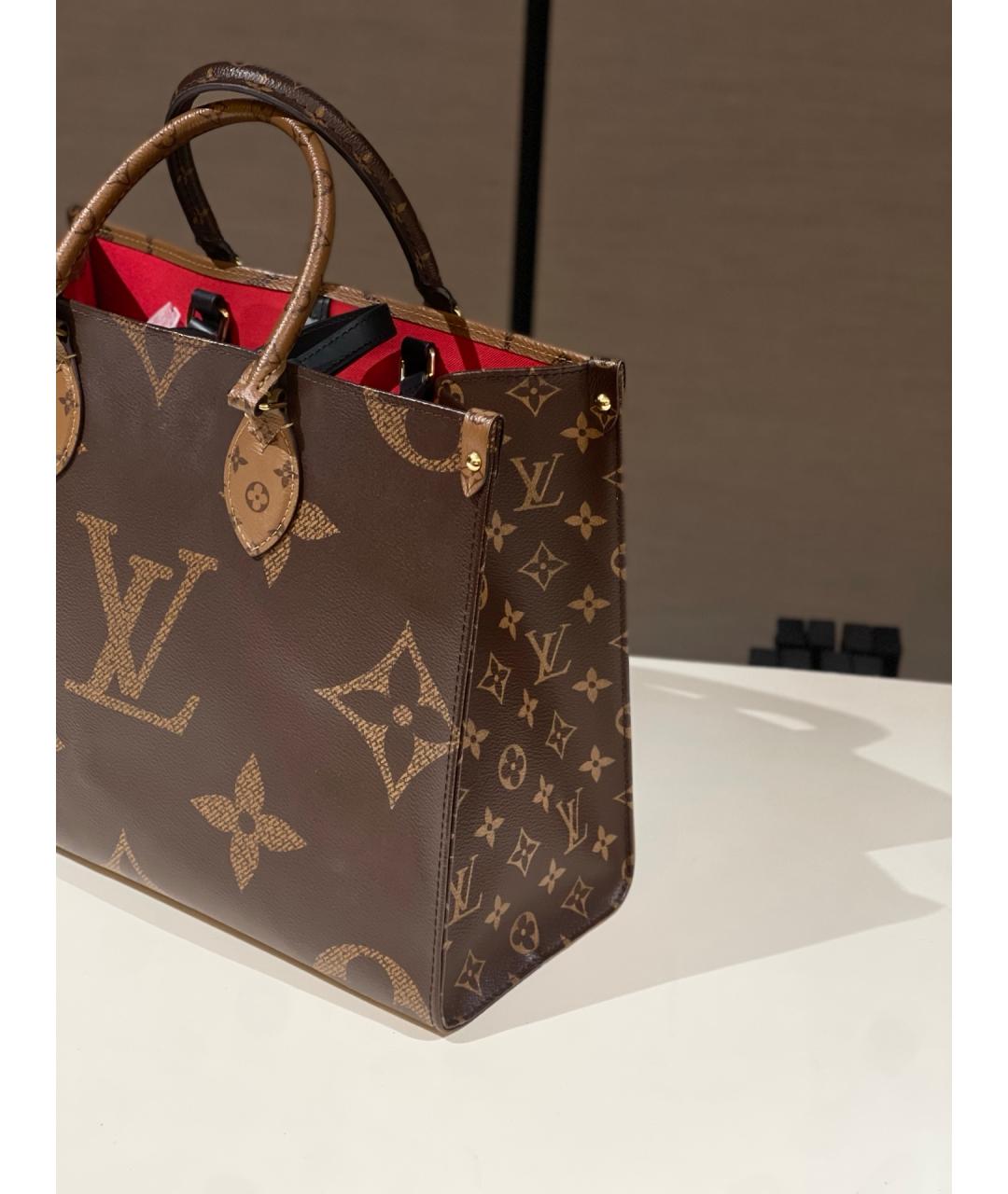 LOUIS VUITTON Коричневая сумка тоут из искусственной кожи, фото 4