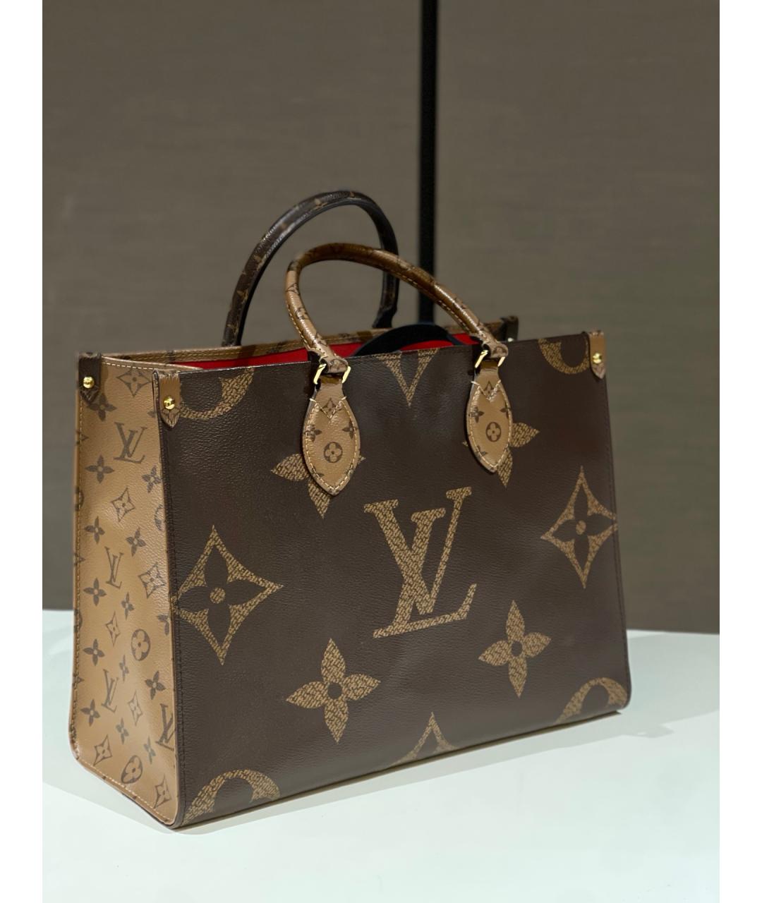 LOUIS VUITTON Коричневая сумка тоут из искусственной кожи, фото 2