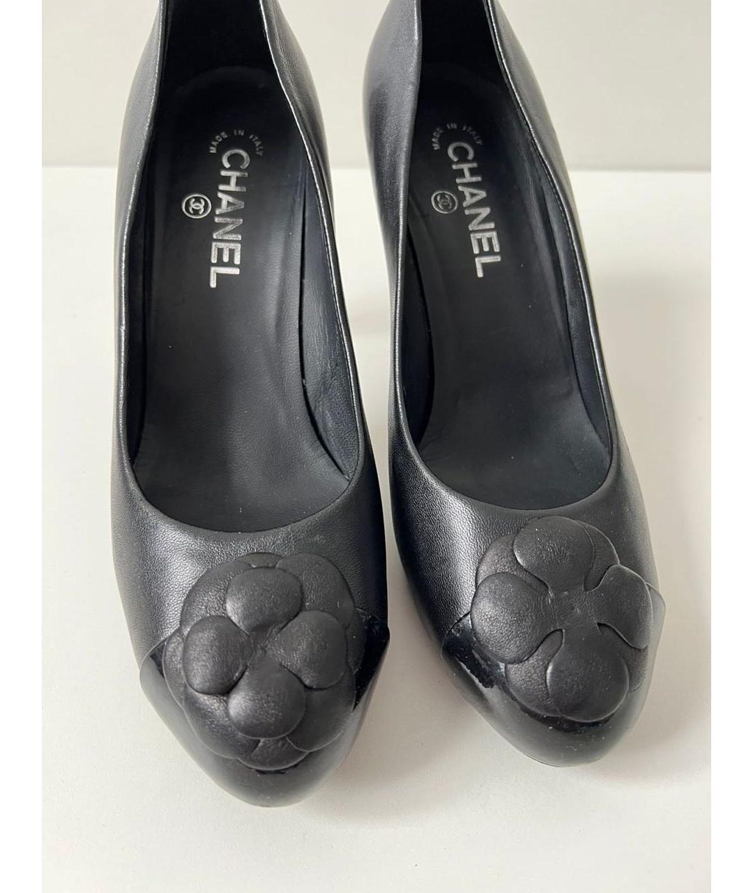 CHANEL Черные кожаные туфли, фото 3