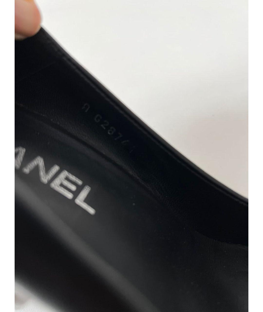 CHANEL Черные кожаные туфли, фото 7