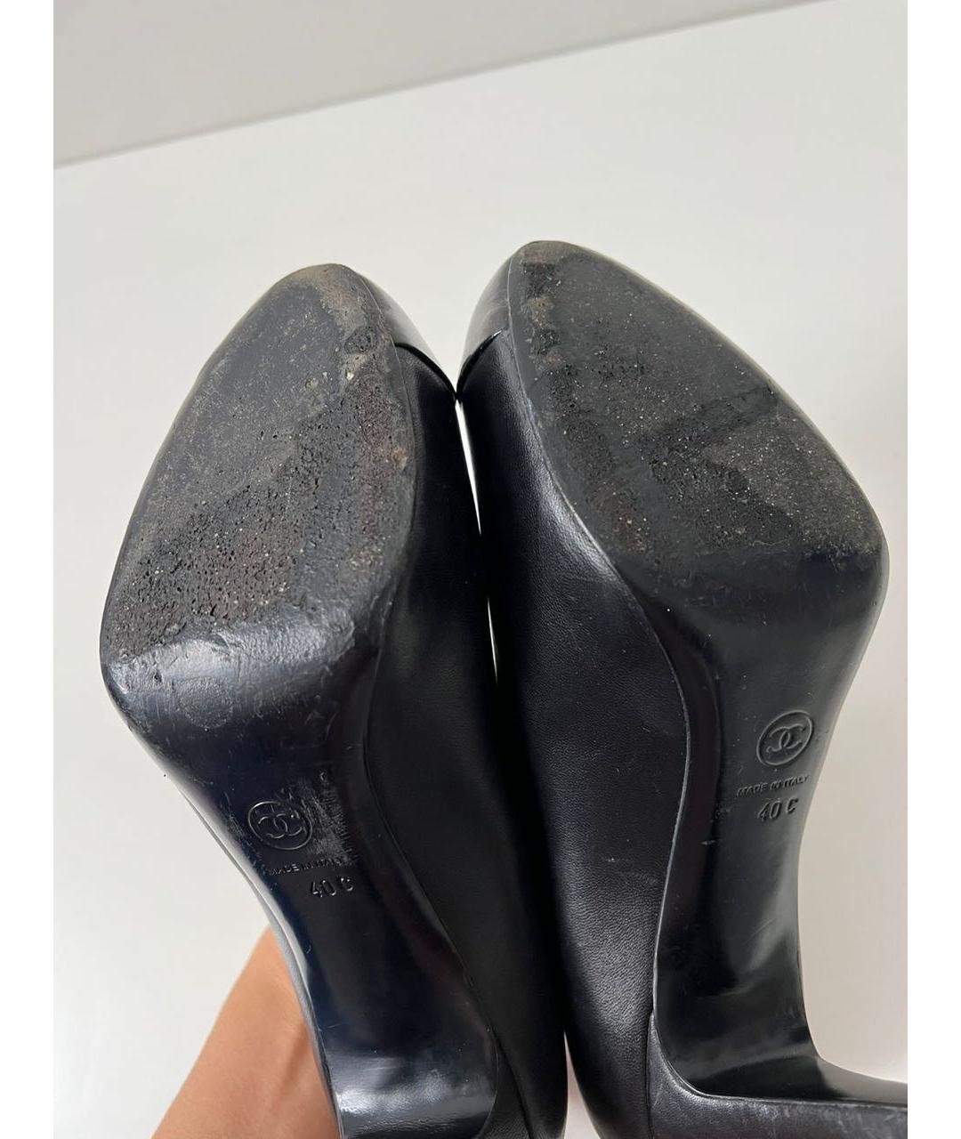 CHANEL Черные кожаные туфли, фото 8