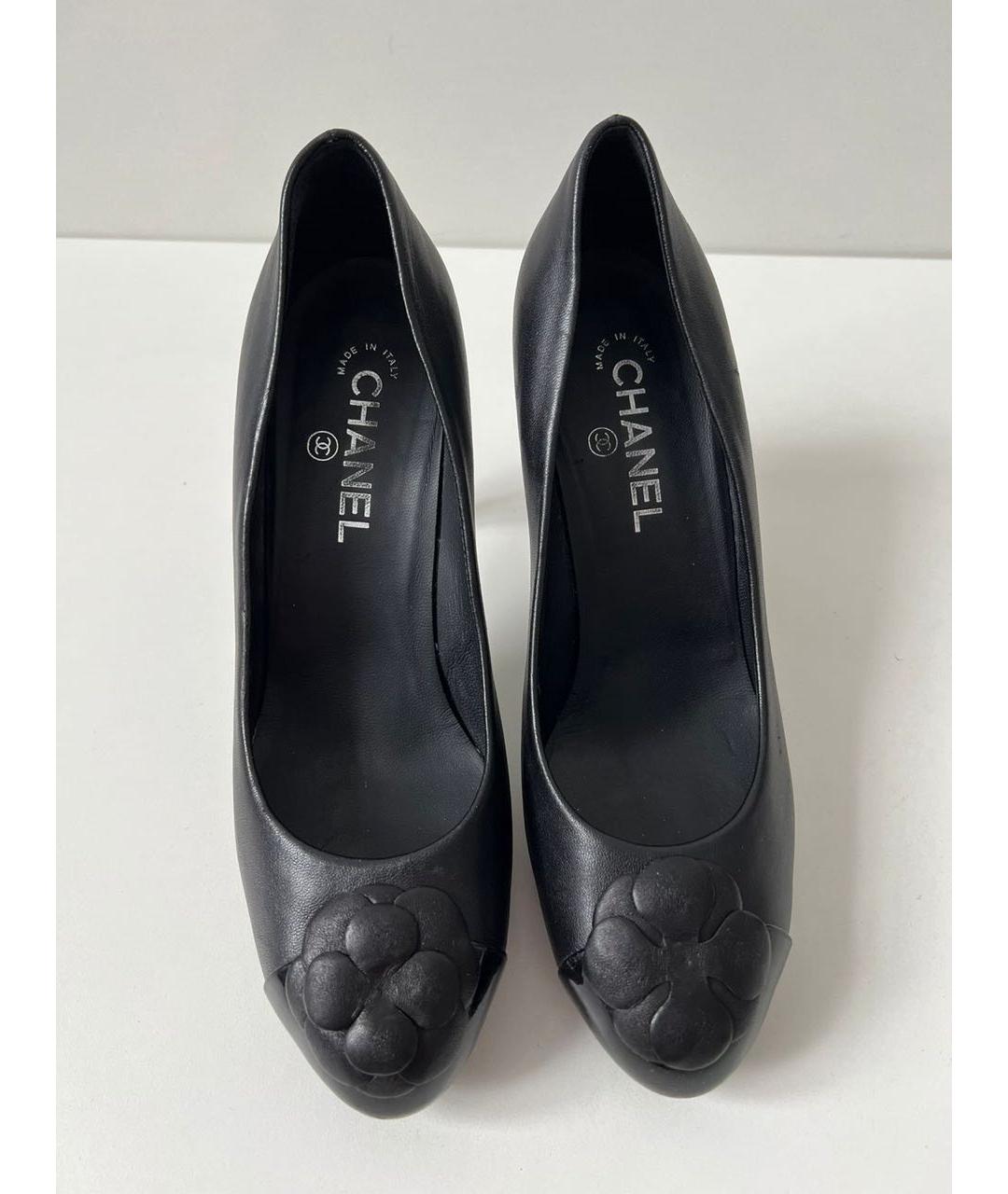 CHANEL Черные кожаные туфли, фото 2