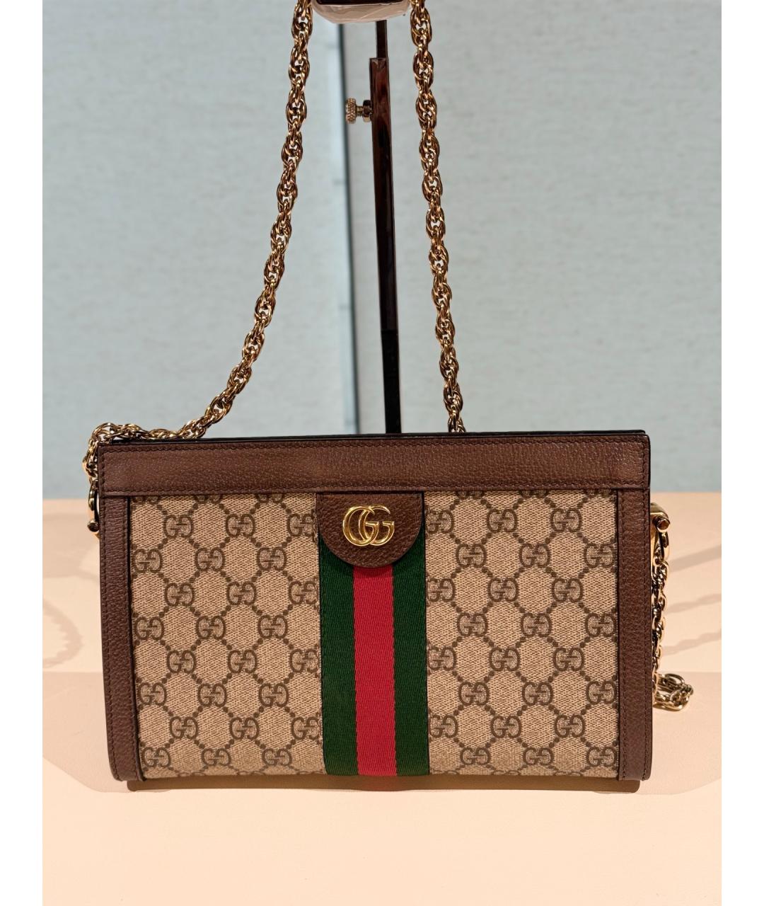 GUCCI Коричневая сумка через плечо из искусственной кожи, фото 7
