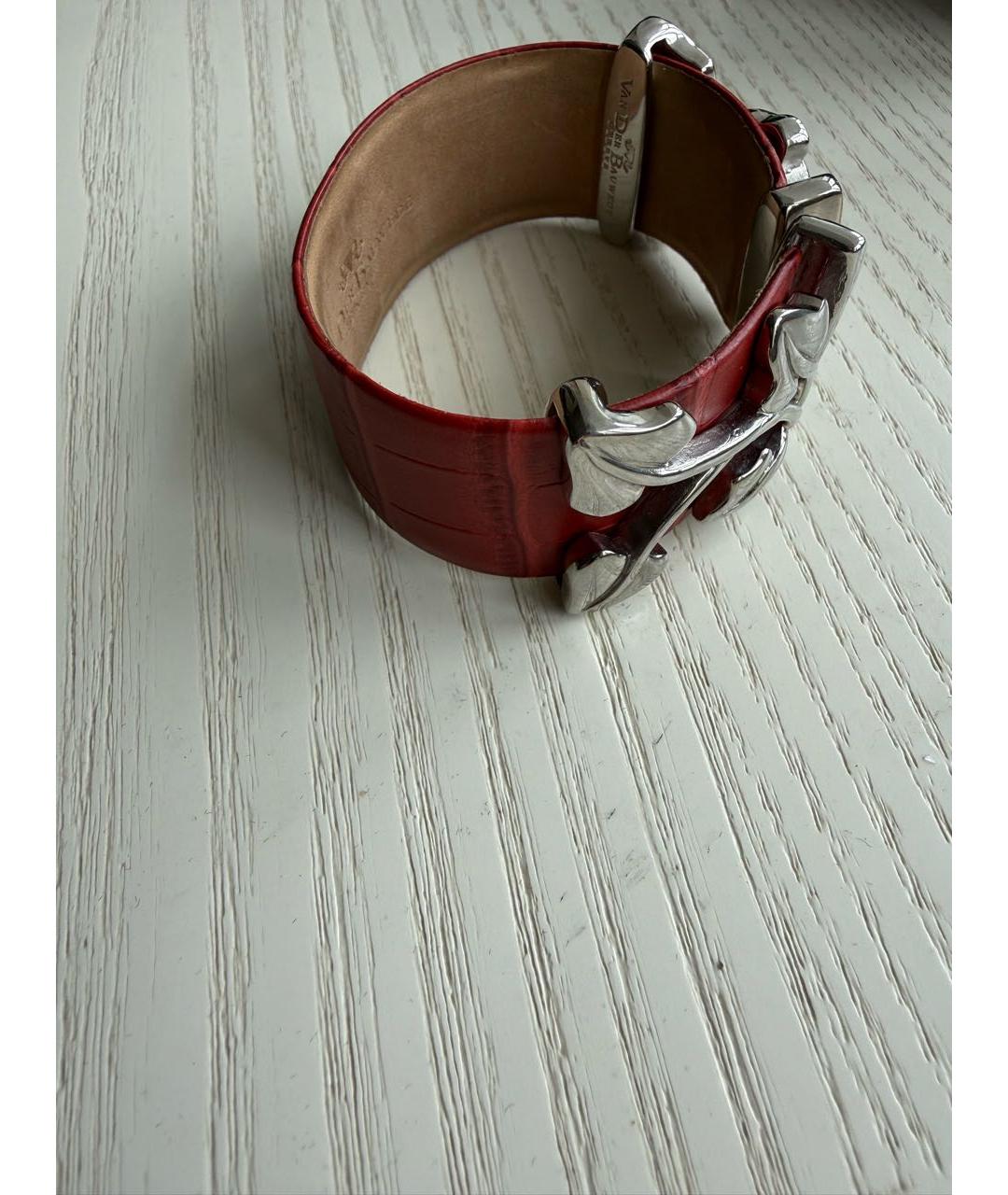 Van Der Bauwede Stall Diamond Бордовый кожаный браслет, фото 2