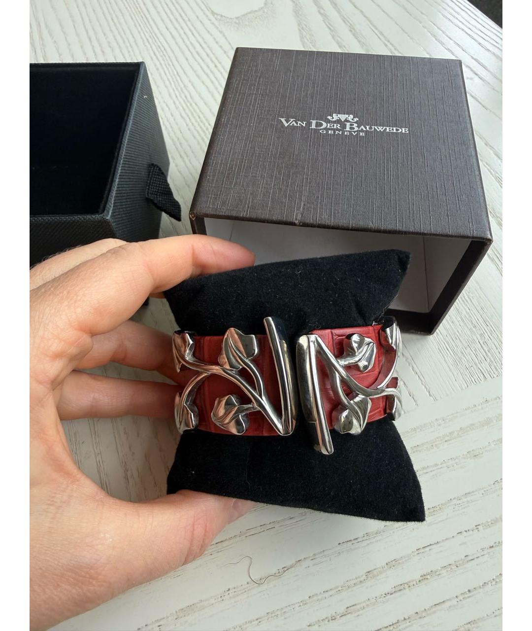 Van Der Bauwede Stall Diamond Бордовый кожаный браслет, фото 3