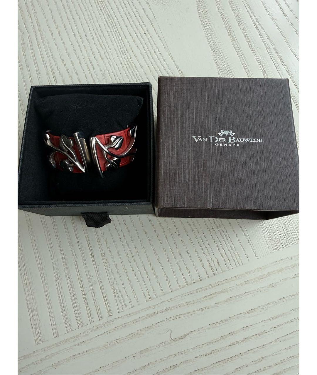 Van Der Bauwede Stall Diamond Бордовый кожаный браслет, фото 4