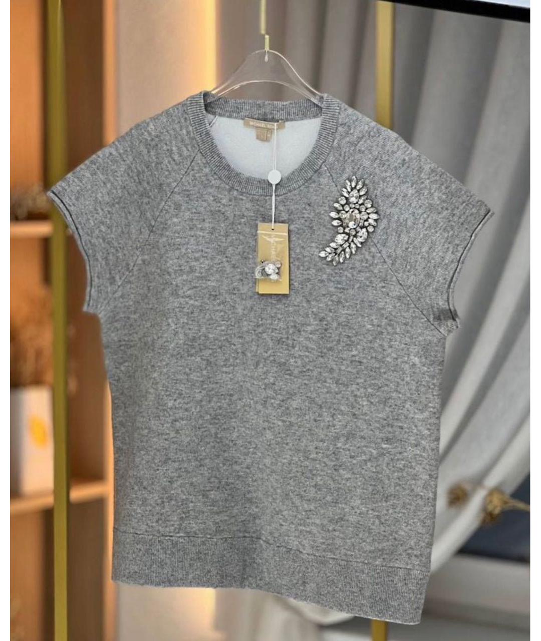 MICHAEL KORS Серый хлопковый джемпер / свитер, фото 5