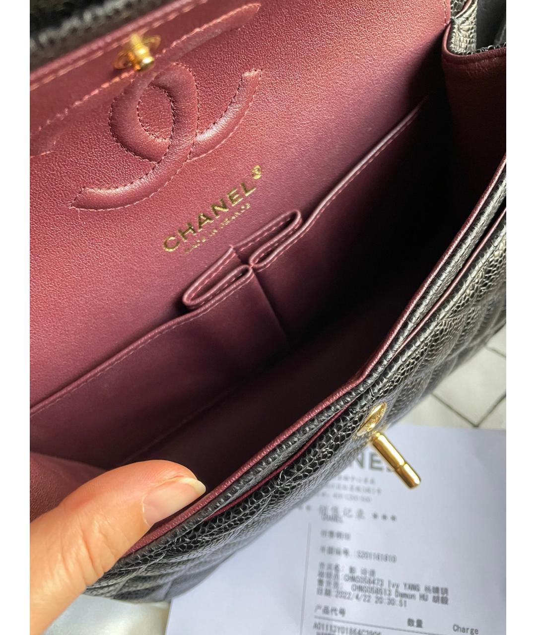 CHANEL Черная кожаная сумка через плечо, фото 6