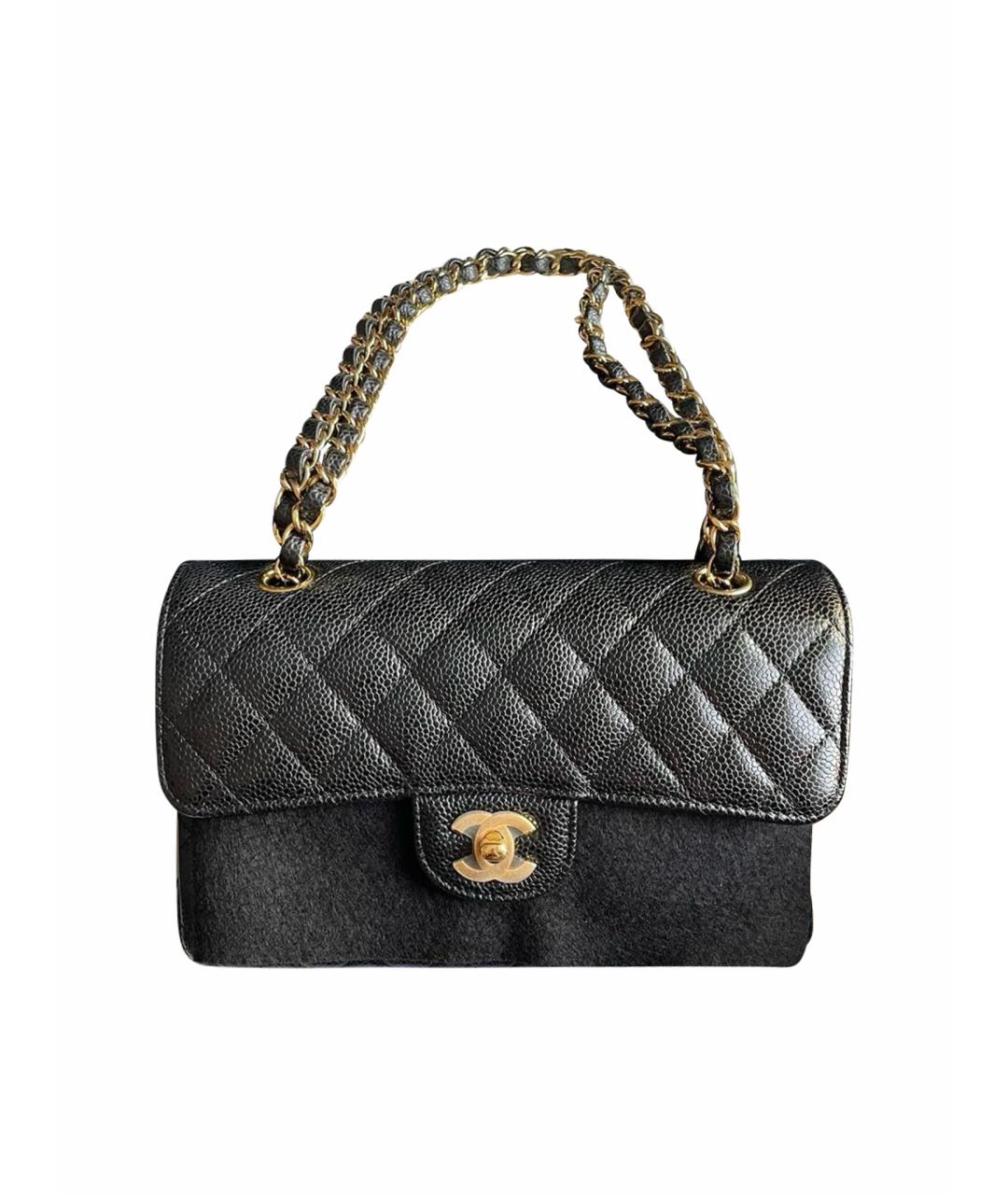 CHANEL Черная кожаная сумка через плечо, фото 1