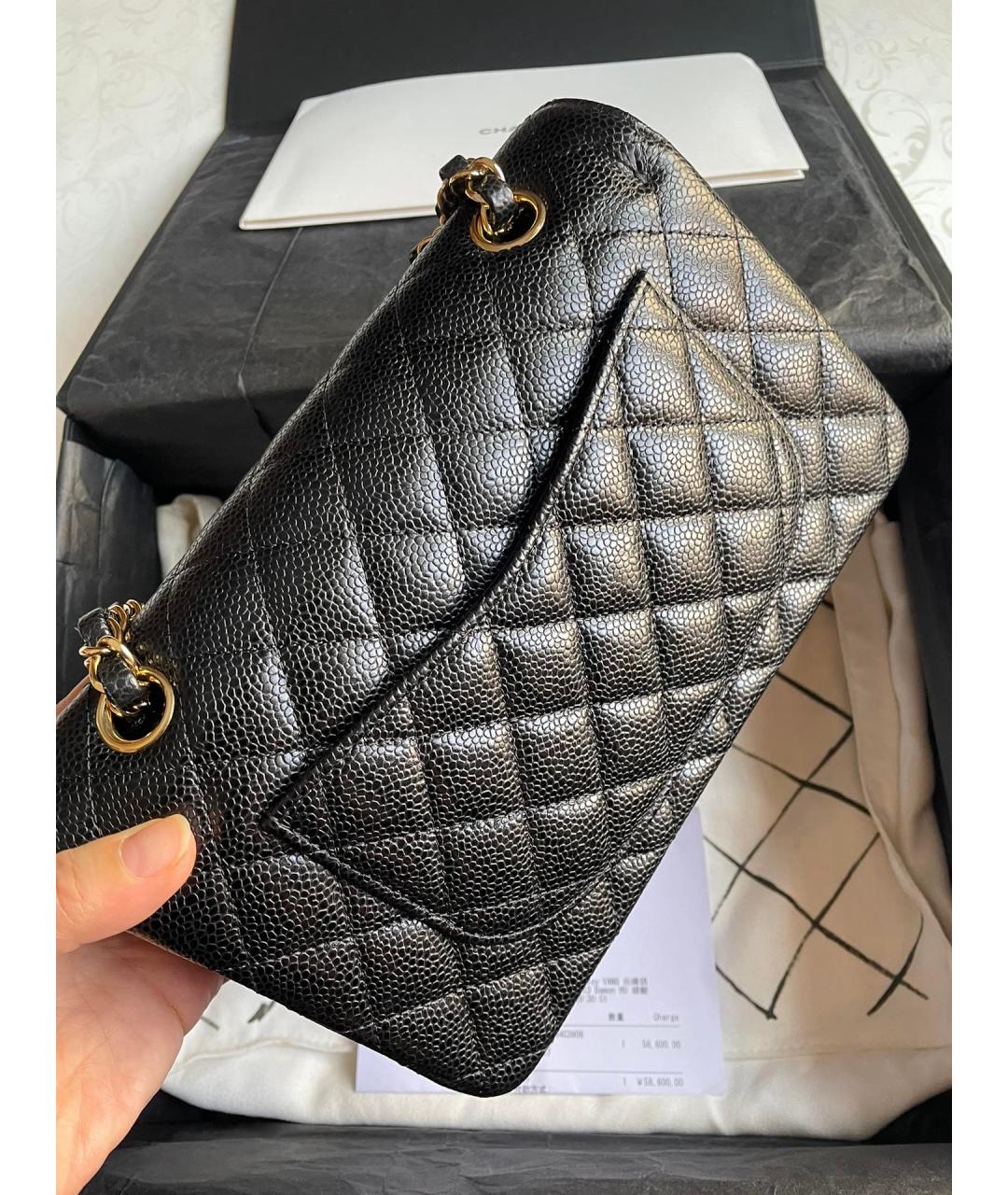 CHANEL Черная кожаная сумка через плечо, фото 3