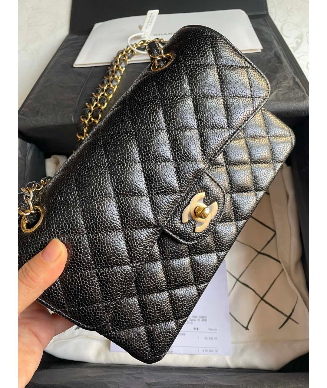 CHANEL Черная кожаная сумка через плечо, фото 2