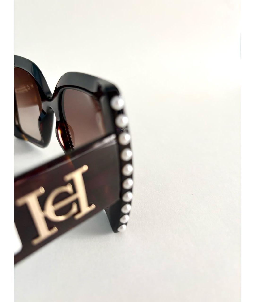 CAROLINA HERRERA Коричневые пластиковые солнцезащитные очки, фото 6