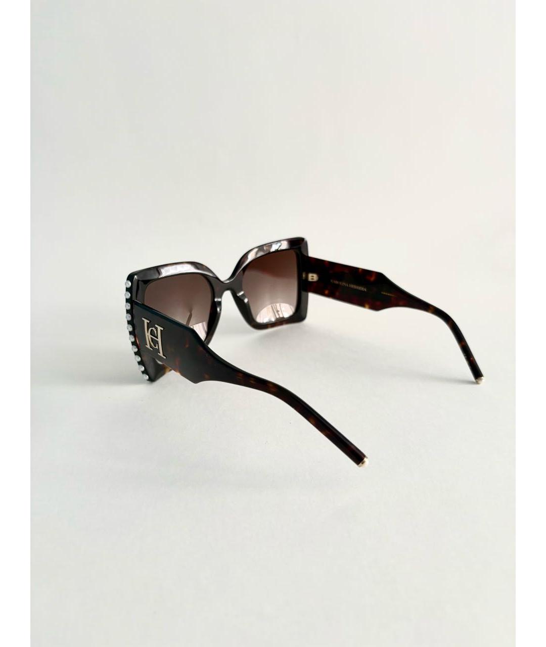 CAROLINA HERRERA Коричневые пластиковые солнцезащитные очки, фото 4