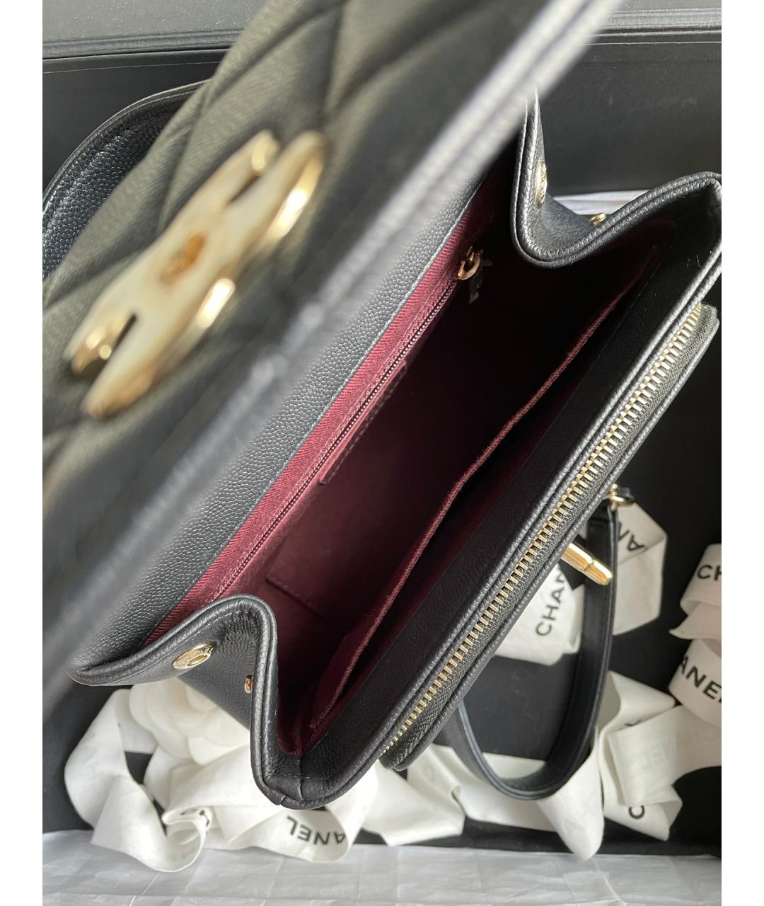 CHANEL Черная кожаная сумка через плечо, фото 6