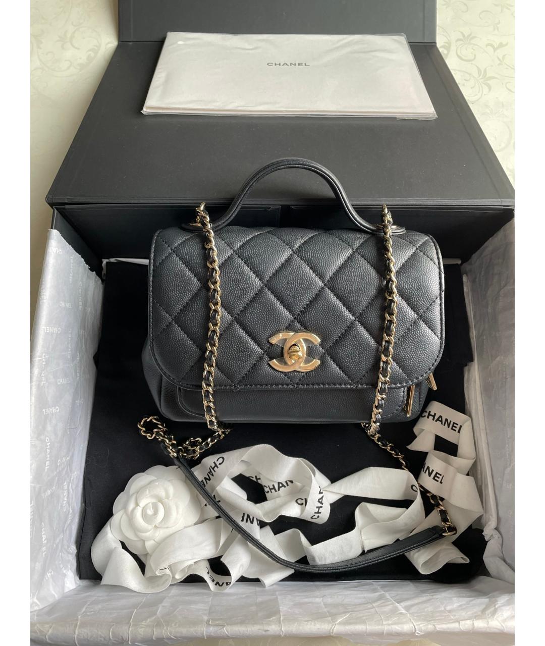 CHANEL Черная кожаная сумка через плечо, фото 7