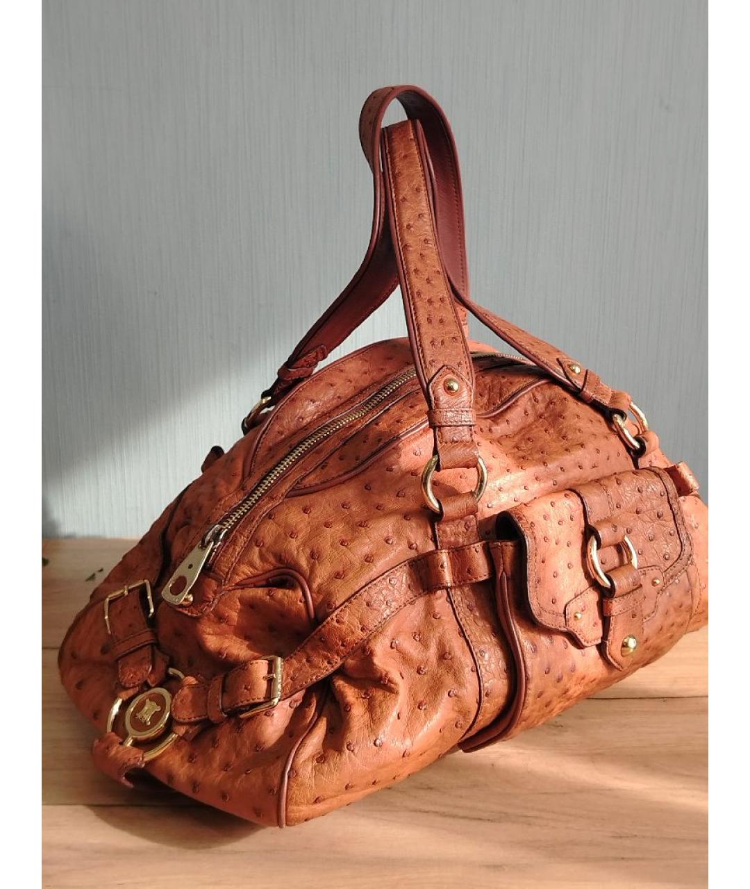 CELINE Коричневая сумка с короткими ручками из экзотической кожи, фото 2