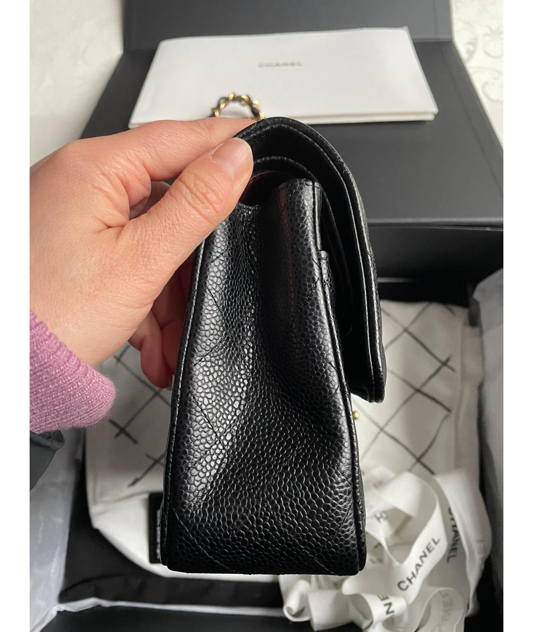CHANEL Черная кожаная сумка через плечо, фото 5