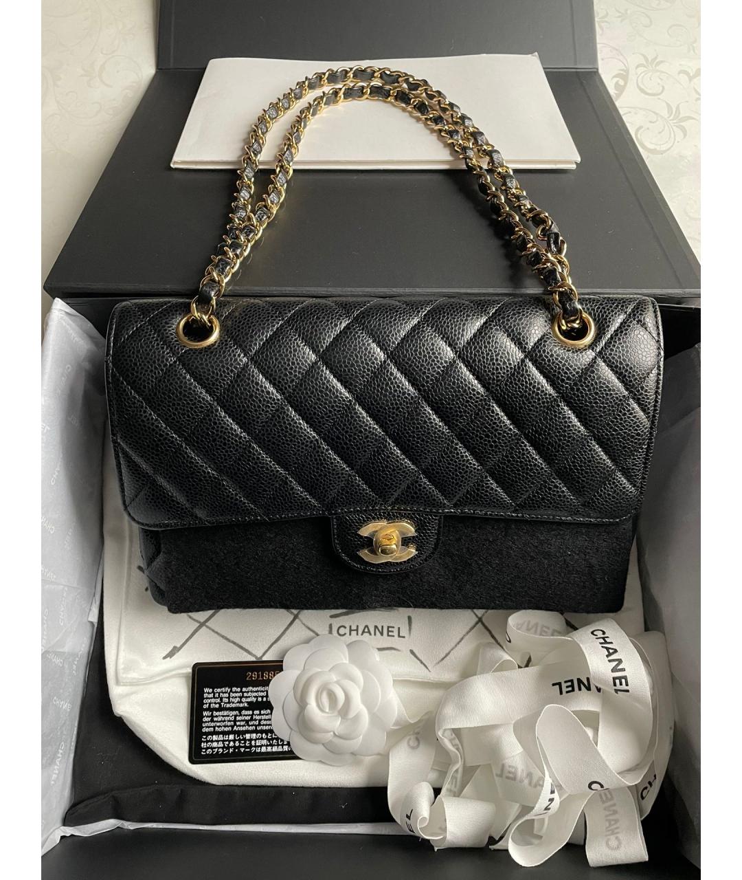 CHANEL Черная кожаная сумка через плечо, фото 7