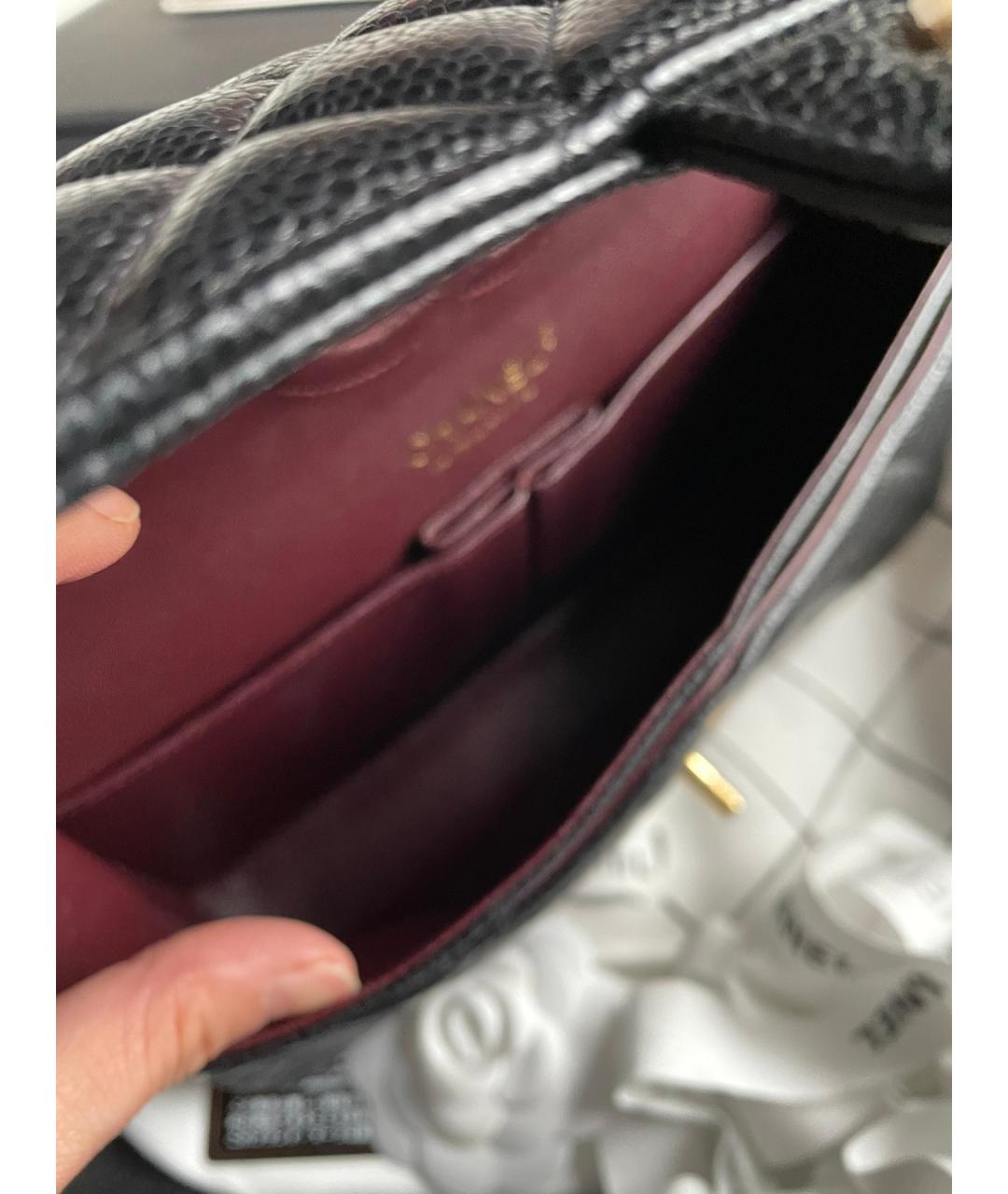 CHANEL Черная кожаная сумка через плечо, фото 6